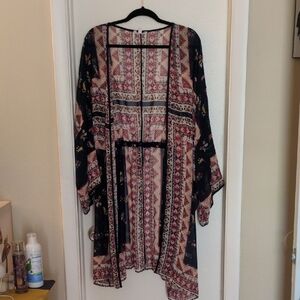 Bohemian Floral Kimono Cardigan